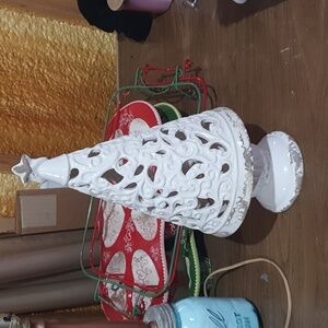 Ceramic candle holder Christmas tree tabletop decor